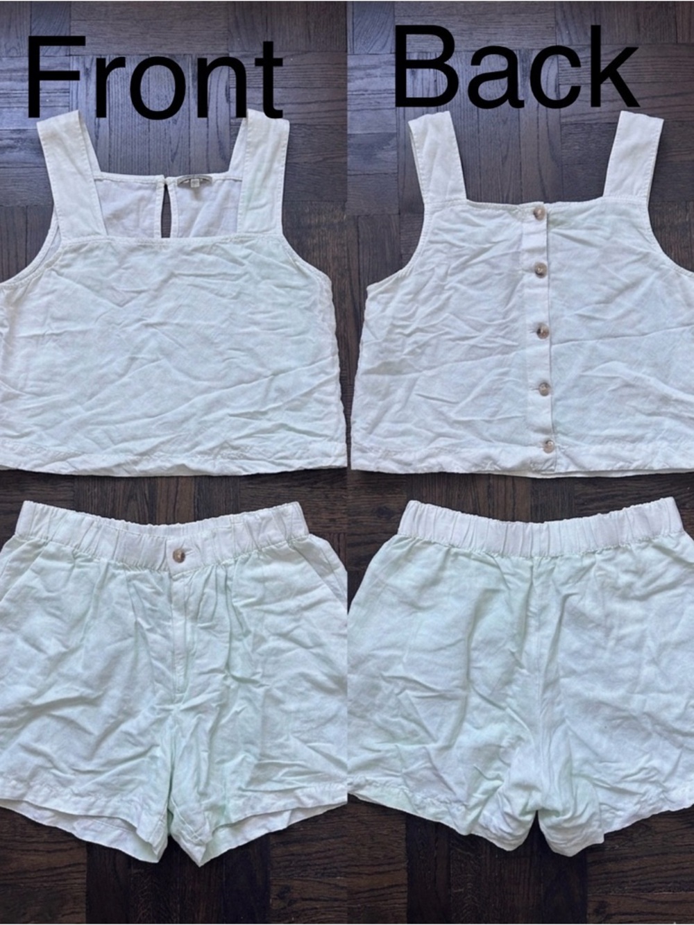 Madewell (Part of Set- TOP ONLY) Light Mint Button-Up Shirt